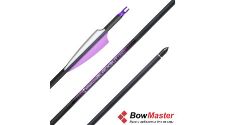 купите Карбоновая стрела для лука Bowmaster Blackout 340, оперение 3 дюйма Shield в Москве