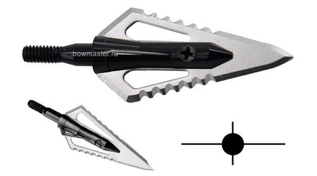 купите Наконечник охотничий TP230 Magnus фиксированный с серрейторной насечкой, 100 гран, 2+2 лезвия (3 шт.) в Москве